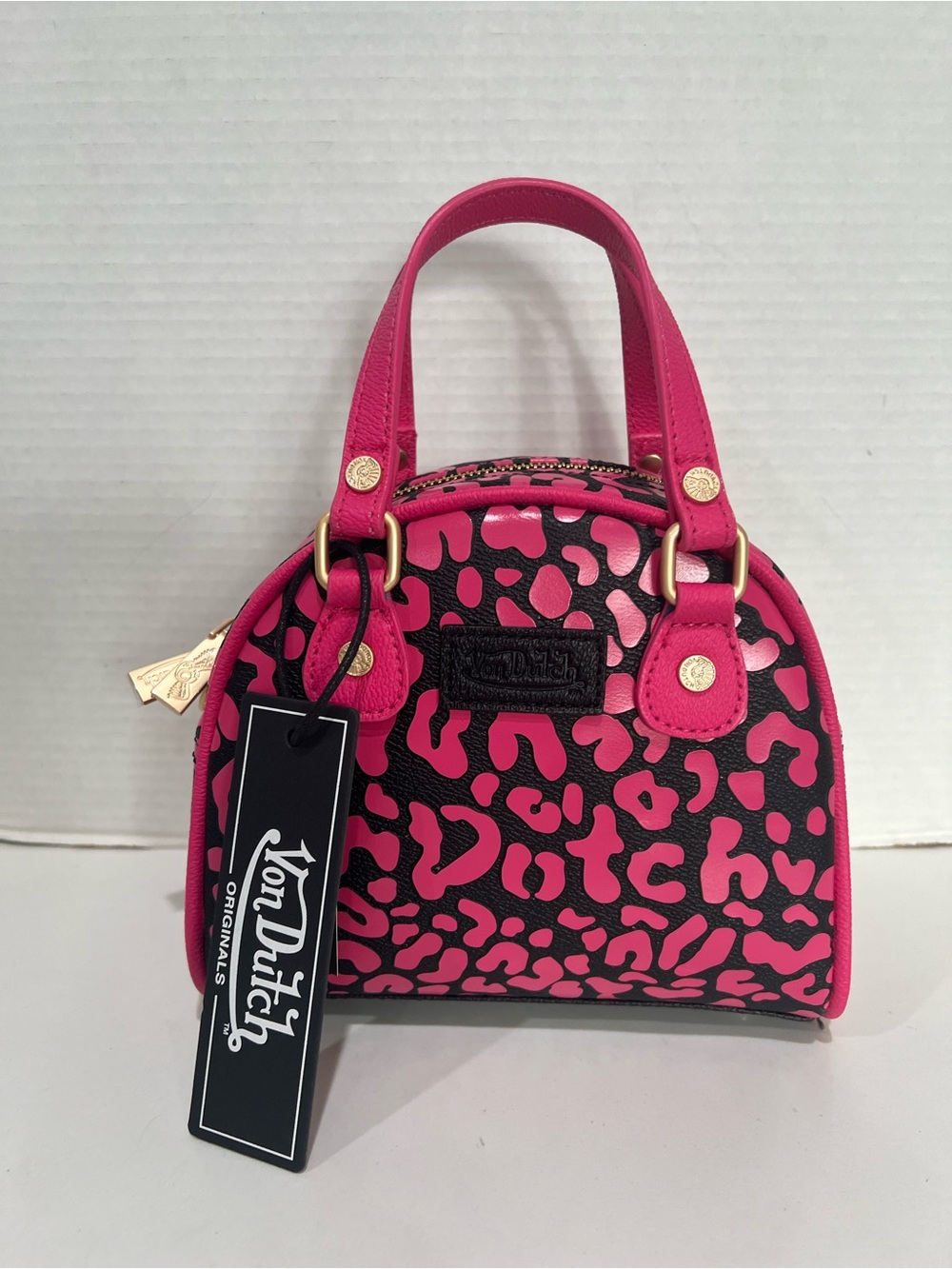 Von Dutch pink leopard print mini handbag New with tags